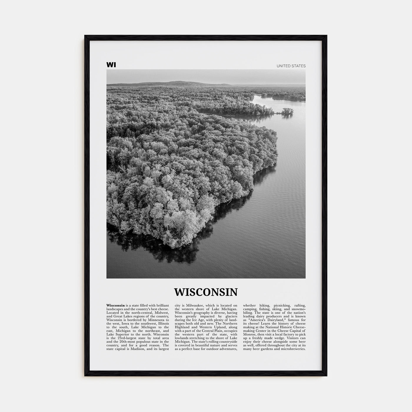 Wisconsin Travel B&W No 2 Poster