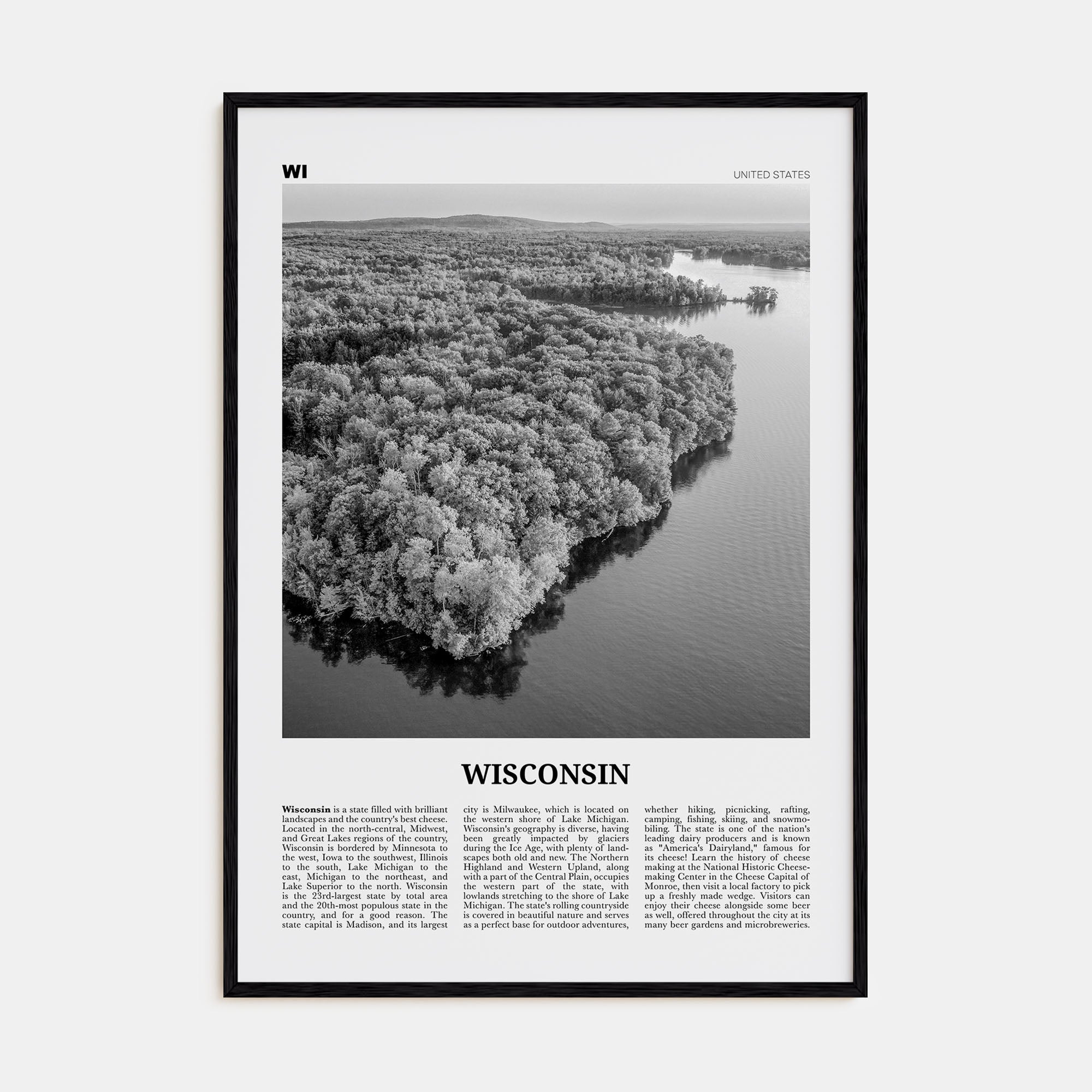 Wisconsin Travel B&W No 2 Poster