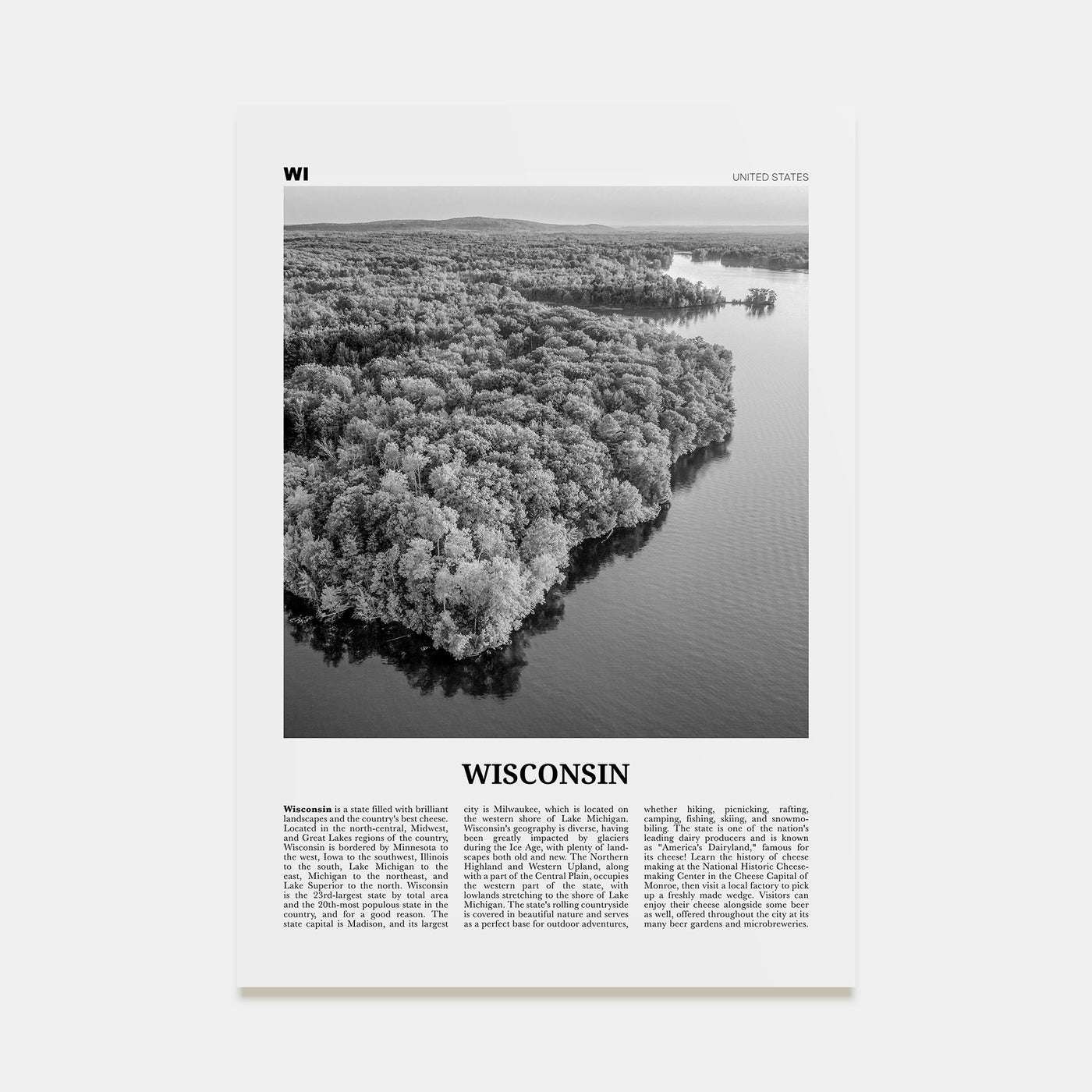 Wisconsin Travel B&W No 2 Poster