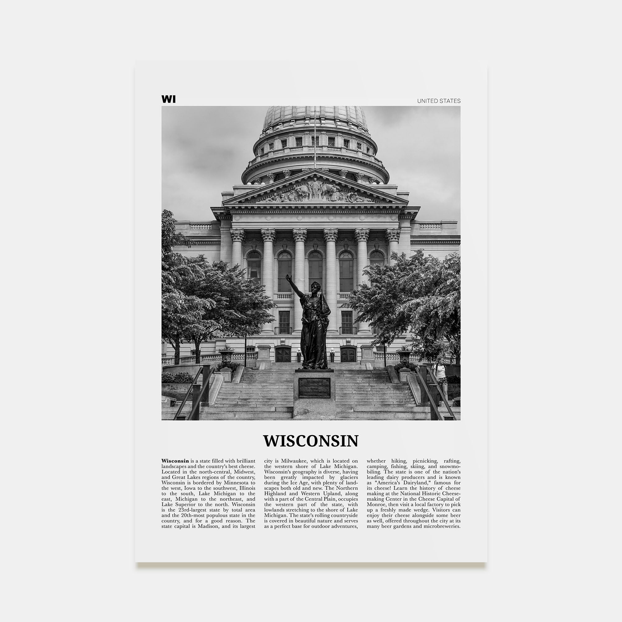 Wisconsin Travel B&W No 3 Poster