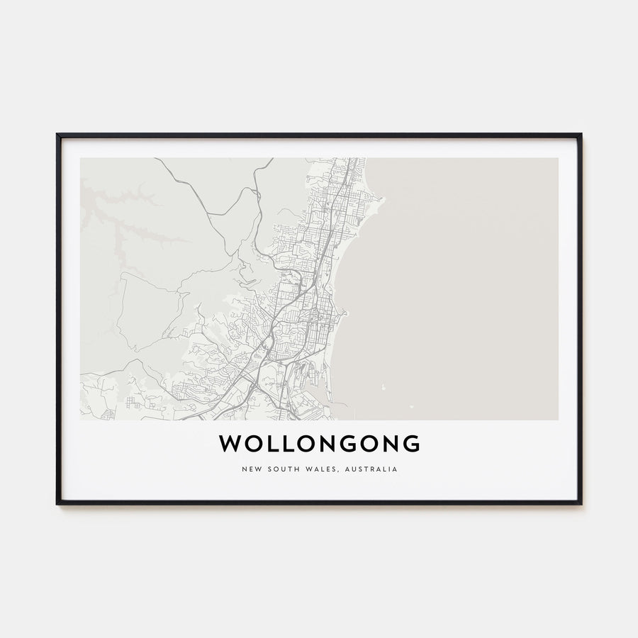 Wollongong Map Landscape Poster