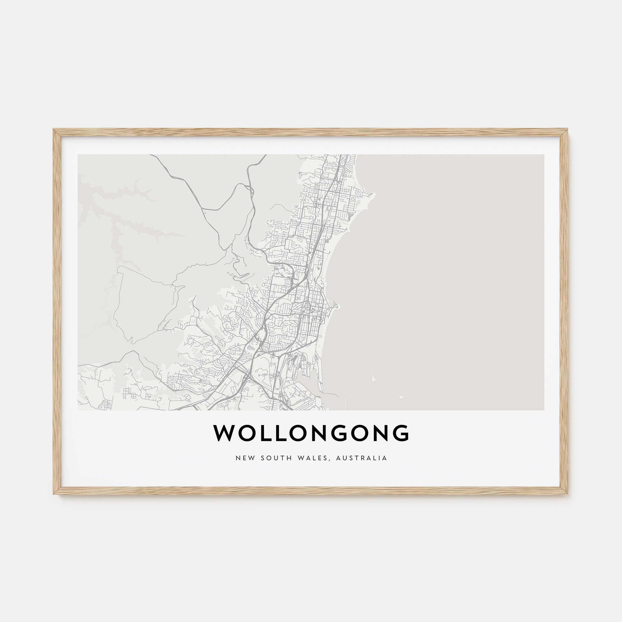Wollongong Map Landscape Poster