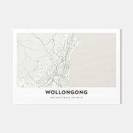 Wollongong Map Landscape Poster