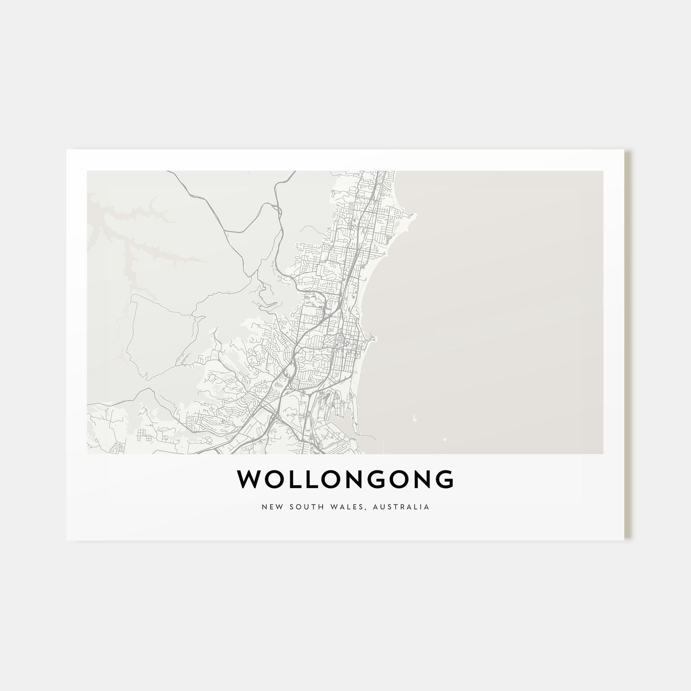 Wollongong Map Landscape Poster