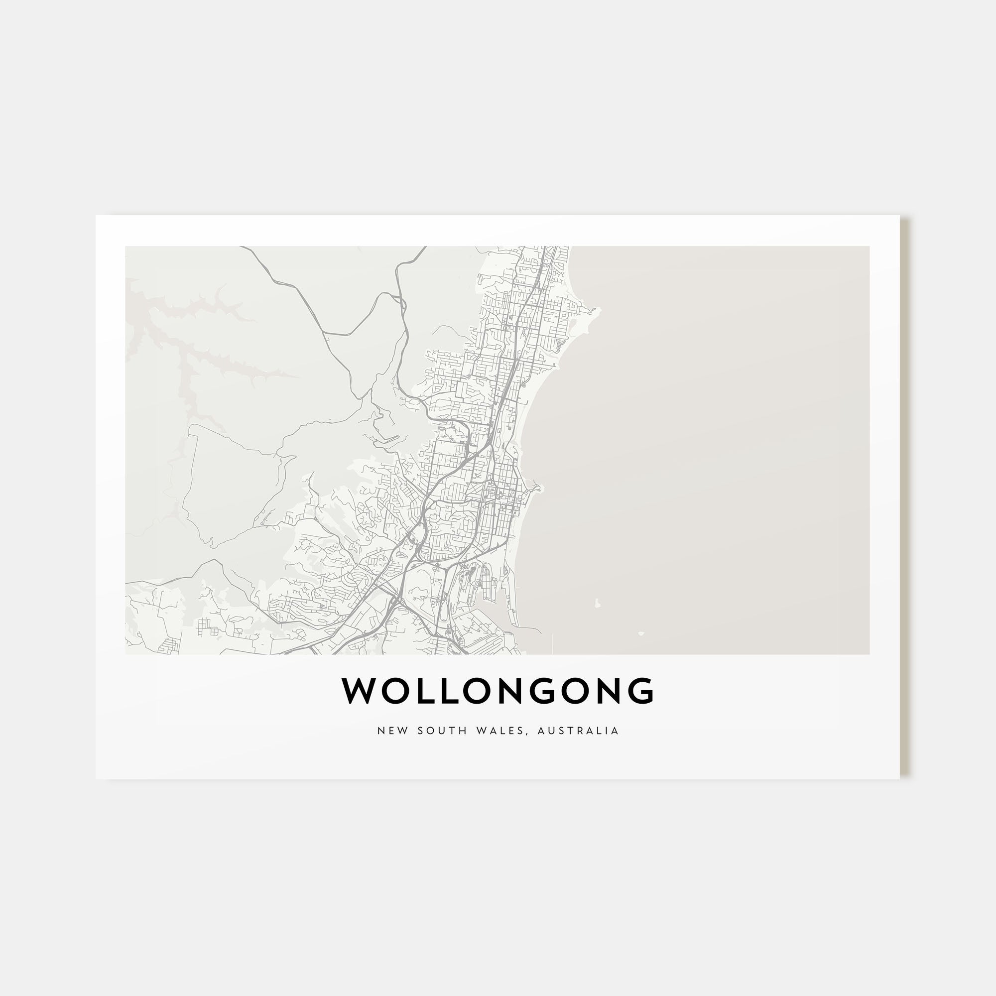 Wollongong Map Landscape Poster