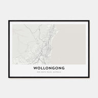 Wollongong Map Landscape Poster