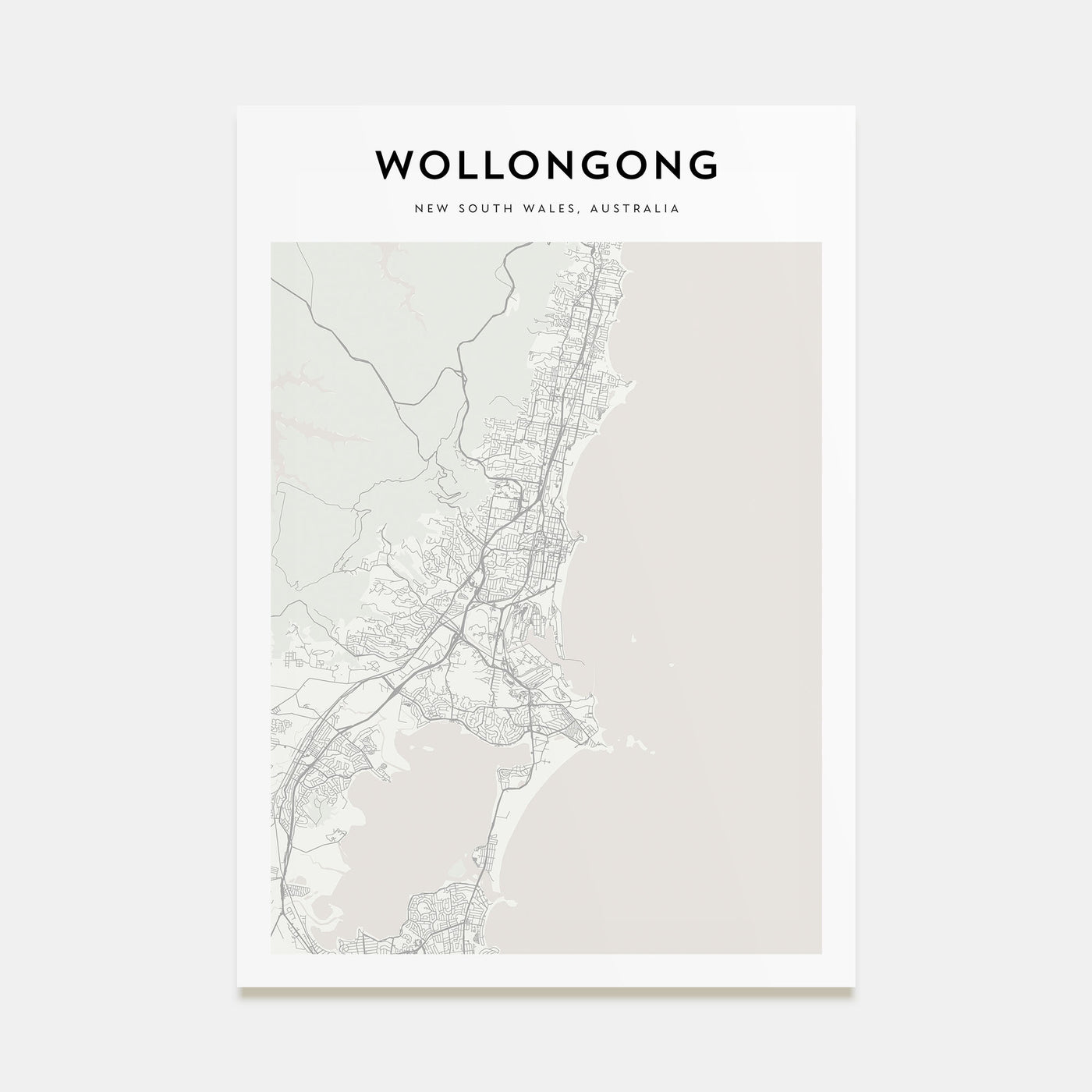 Wollongong Map Portrait Poster