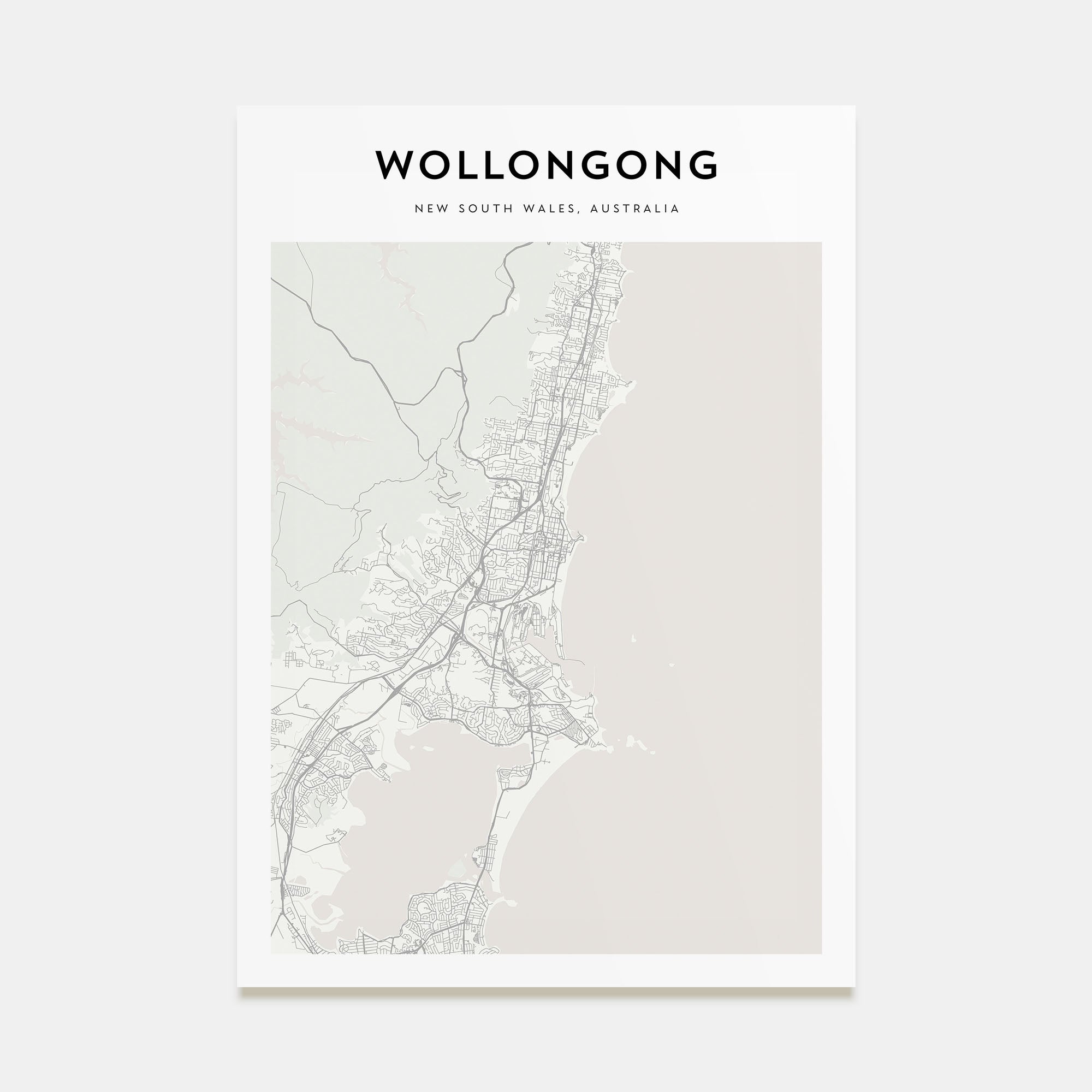 Wollongong Map Portrait Poster