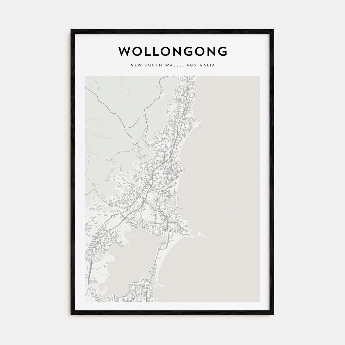 Wollongong Map Portrait Poster