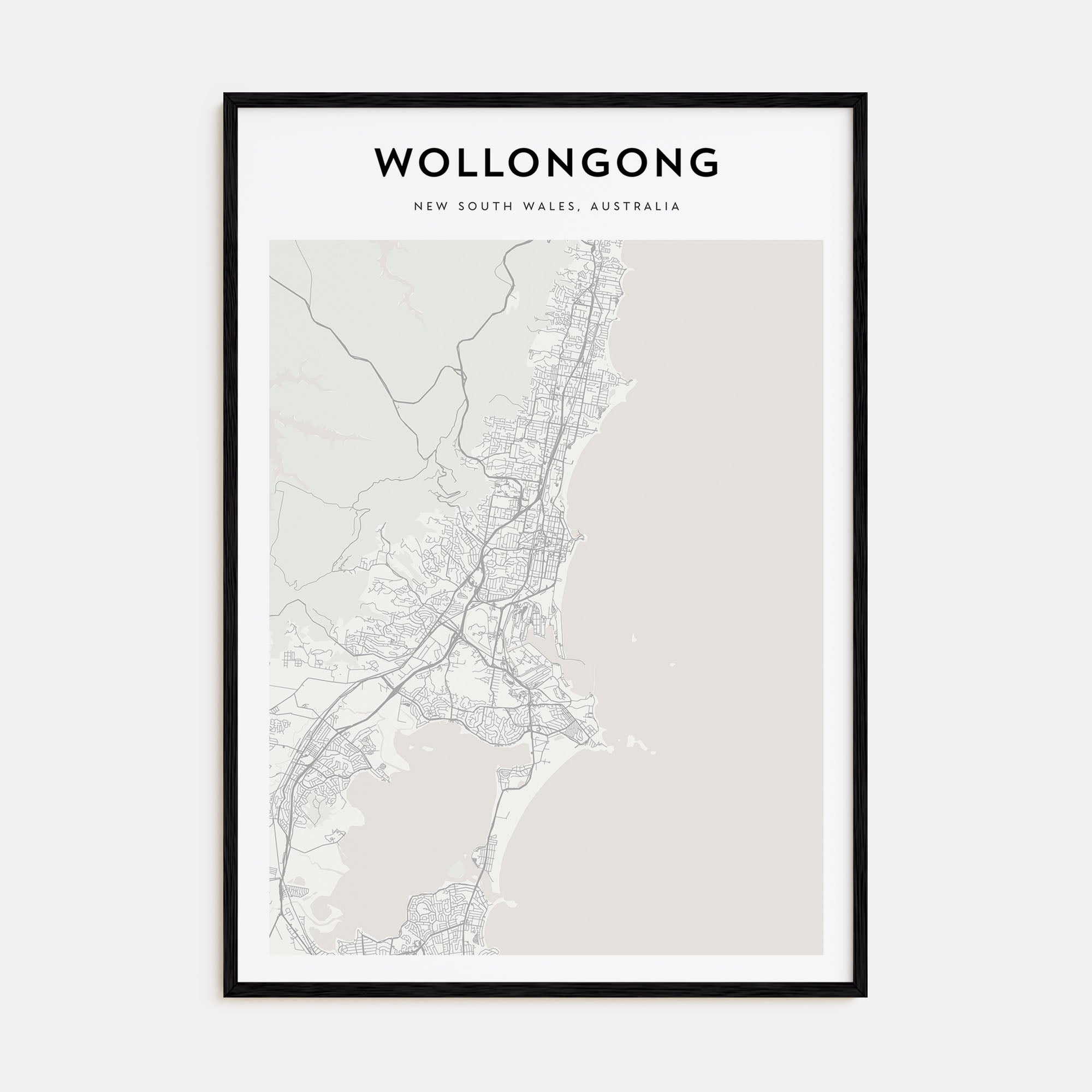 Wollongong Map Portrait Poster