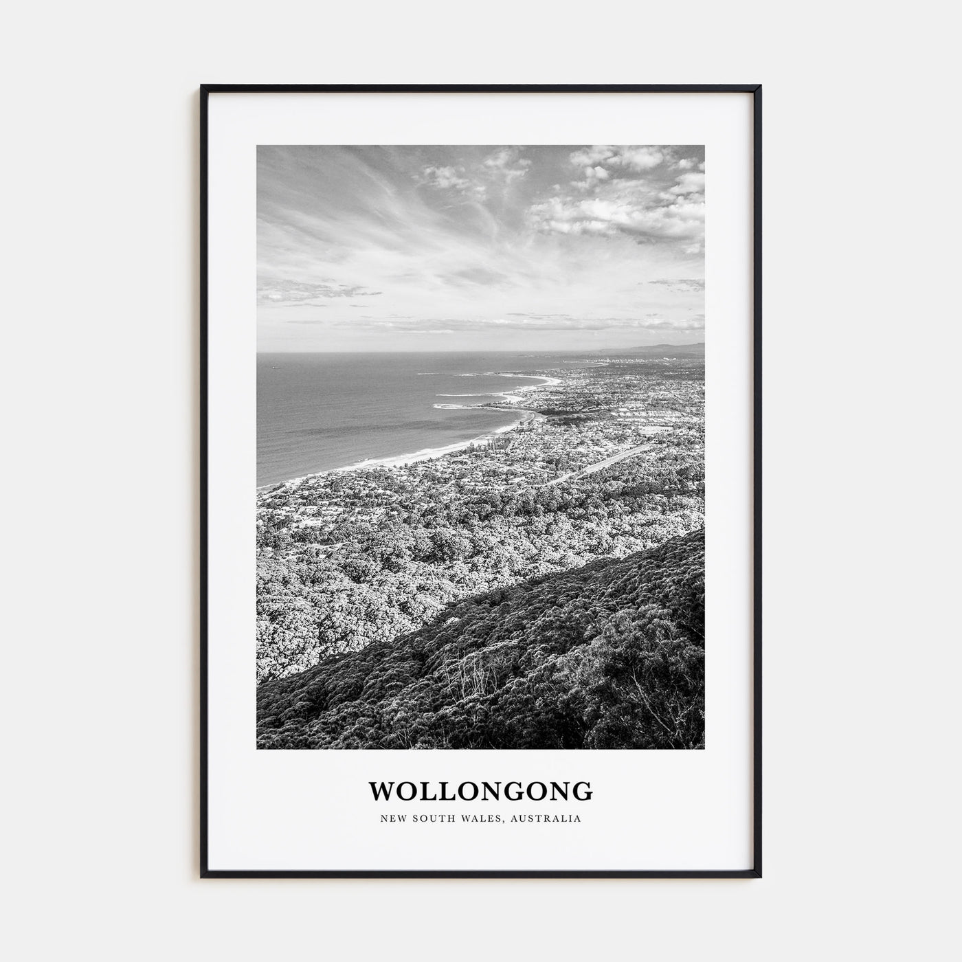 Wollongong Portrait B&W Poster
