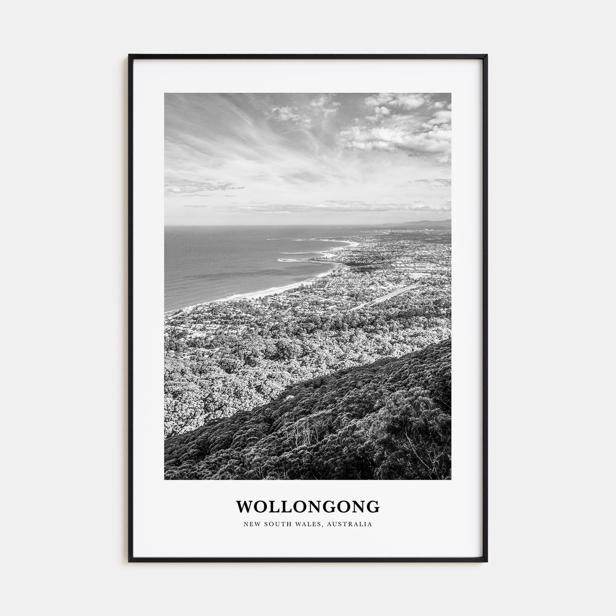Wollongong Portrait B&W Poster