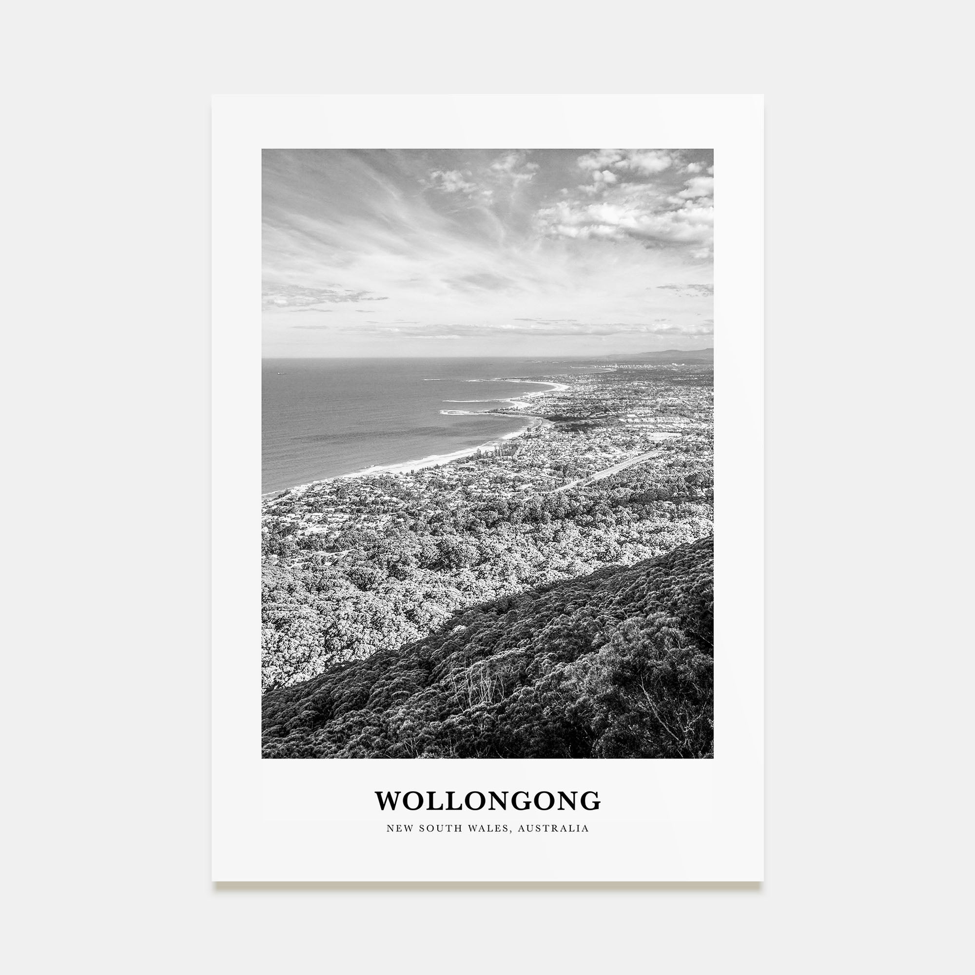 Wollongong Portrait B&W Poster