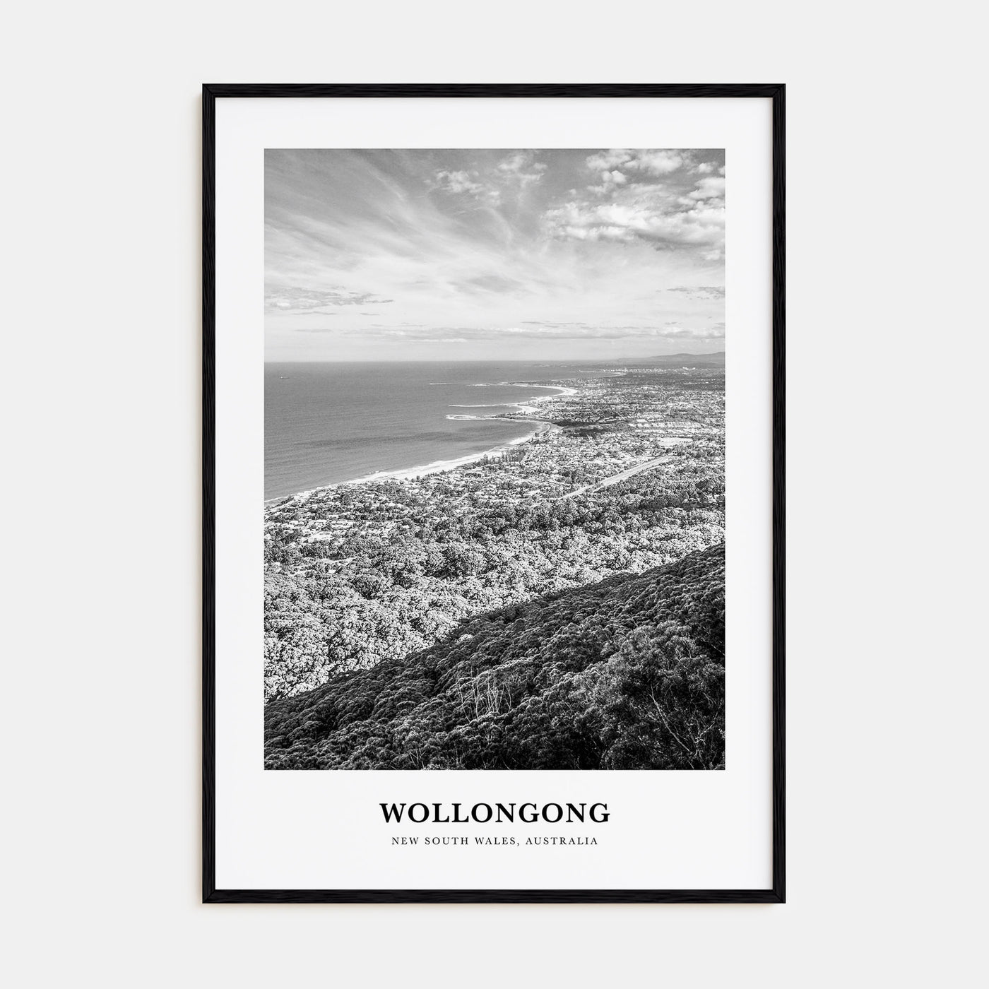 Wollongong Portrait B&W Poster