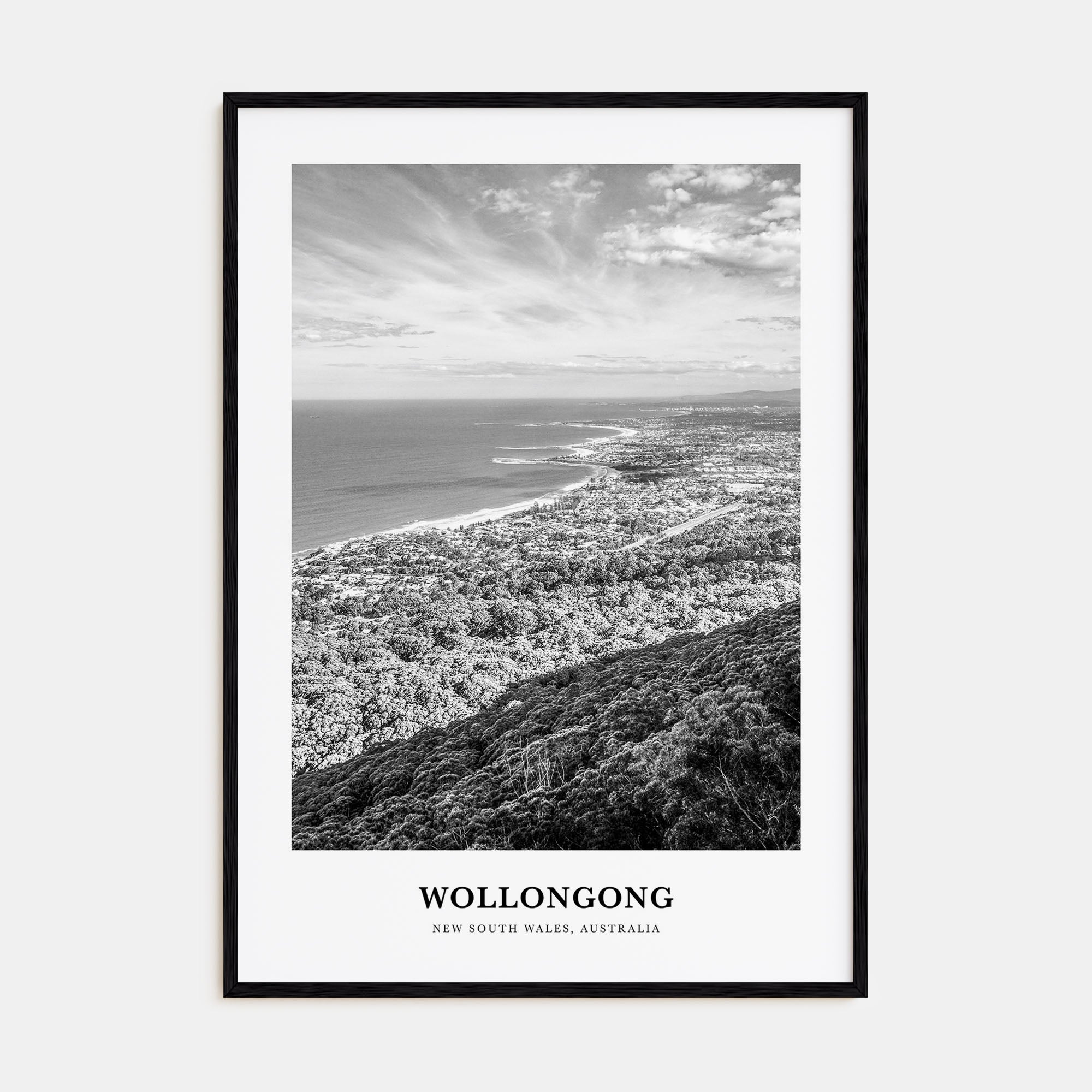 Wollongong Portrait B&W Poster