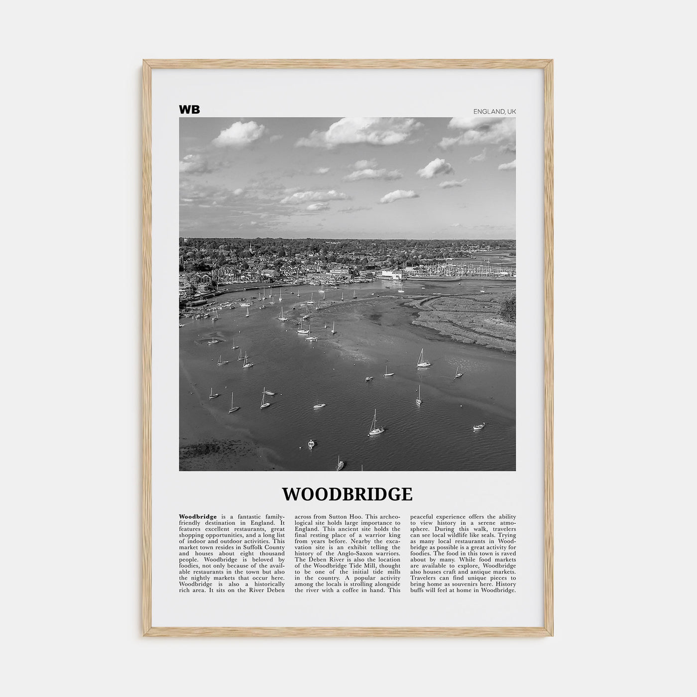 Woodbridge Travel B&W Poster