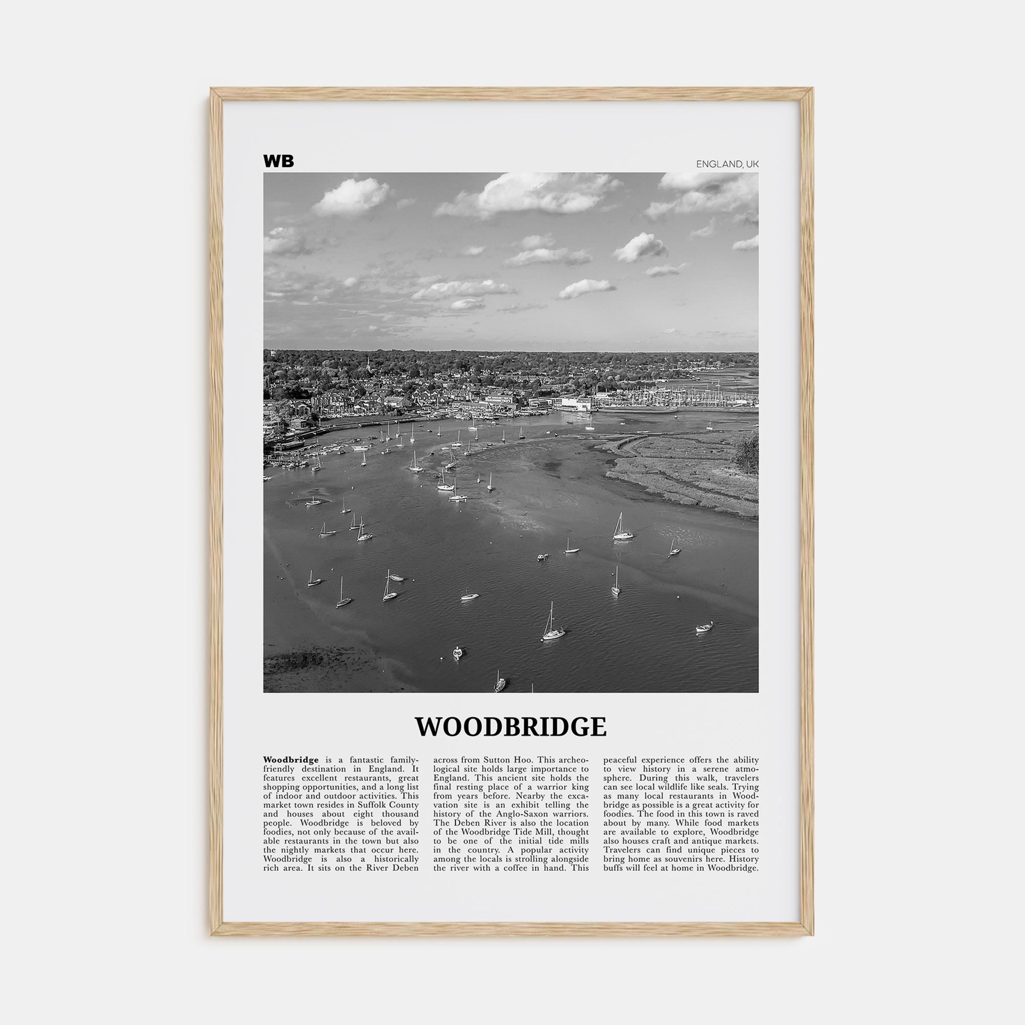 Woodbridge Travel B&W Poster