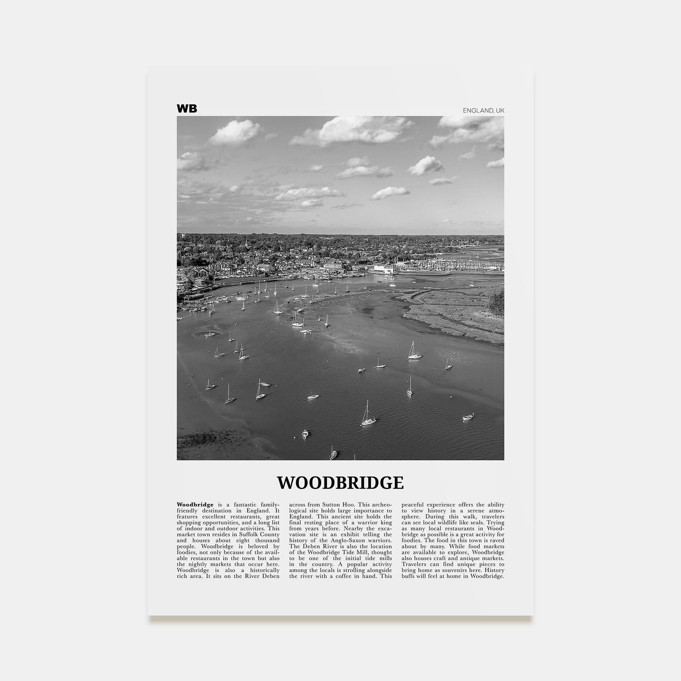 Woodbridge Travel B&W Poster