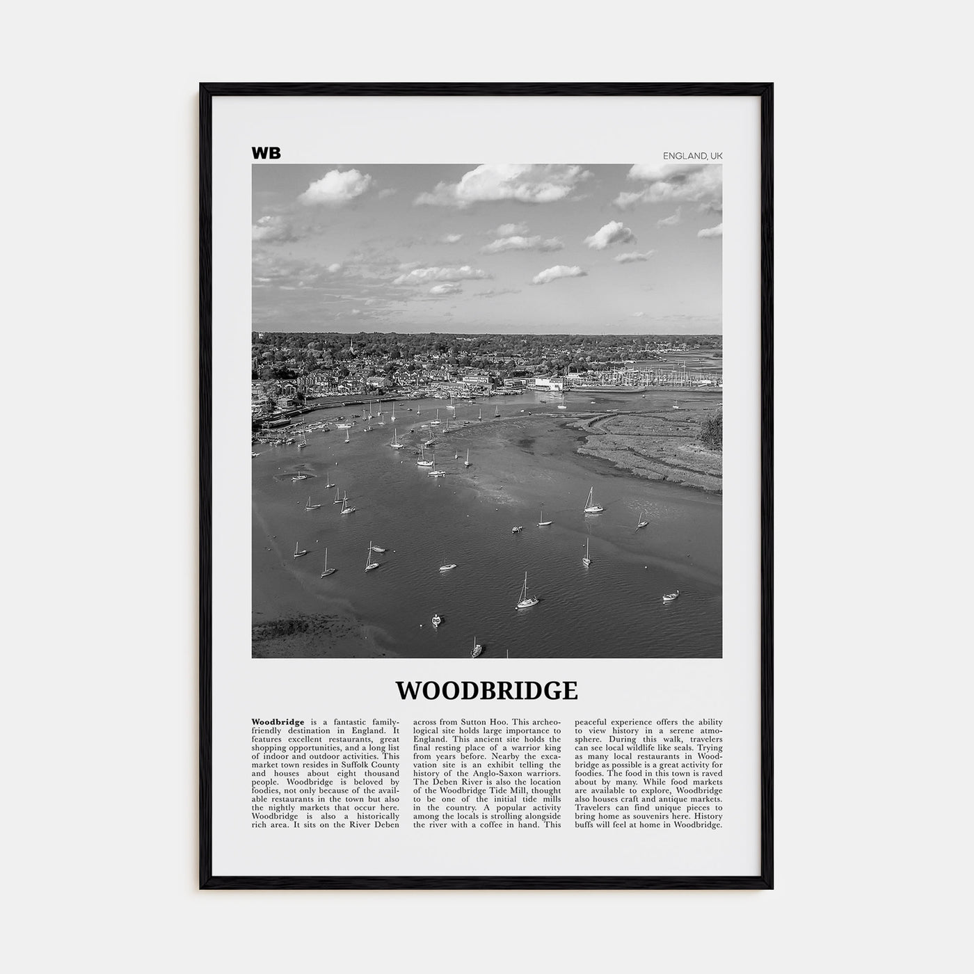 Woodbridge Travel B&W Poster
