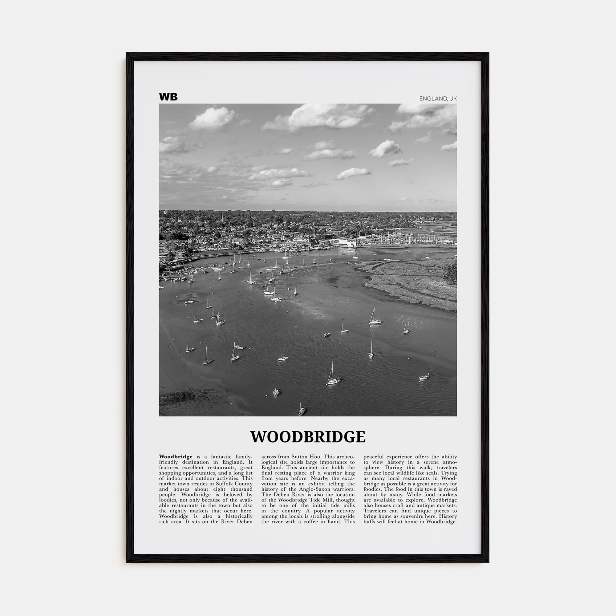 Woodbridge Travel B&W Poster