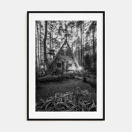 Wooden Cabin Logs Photo B&W No 2 Poster