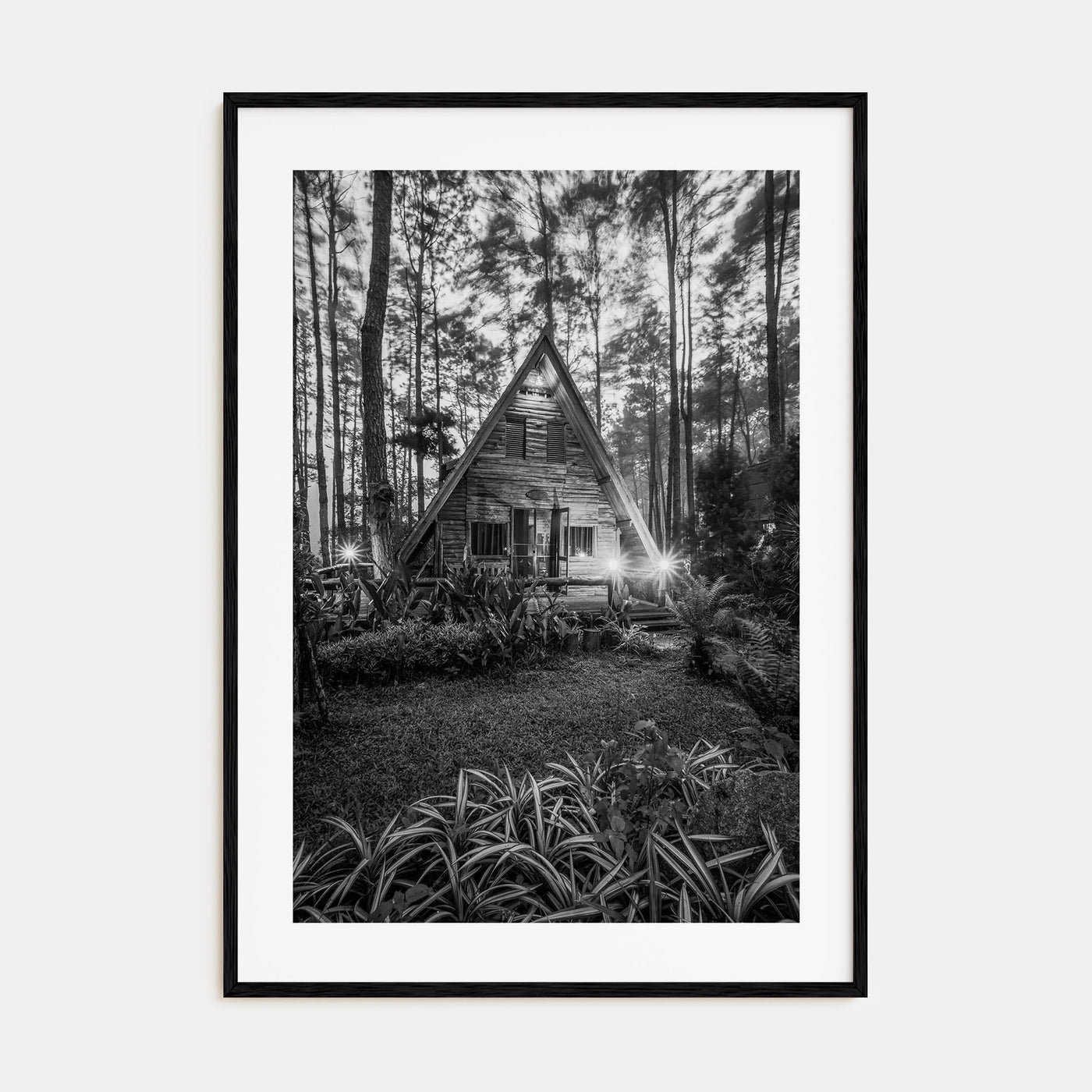 Wooden Cabin Logs Photo B&W No 2 Poster