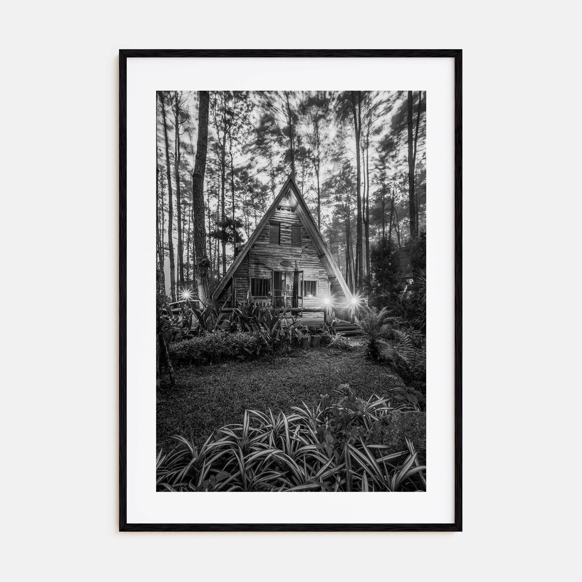 Wooden Cabin Logs Photo B&W No 2 Poster