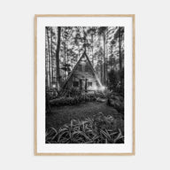 Wooden Cabin Logs Photo B&W No 2 Poster