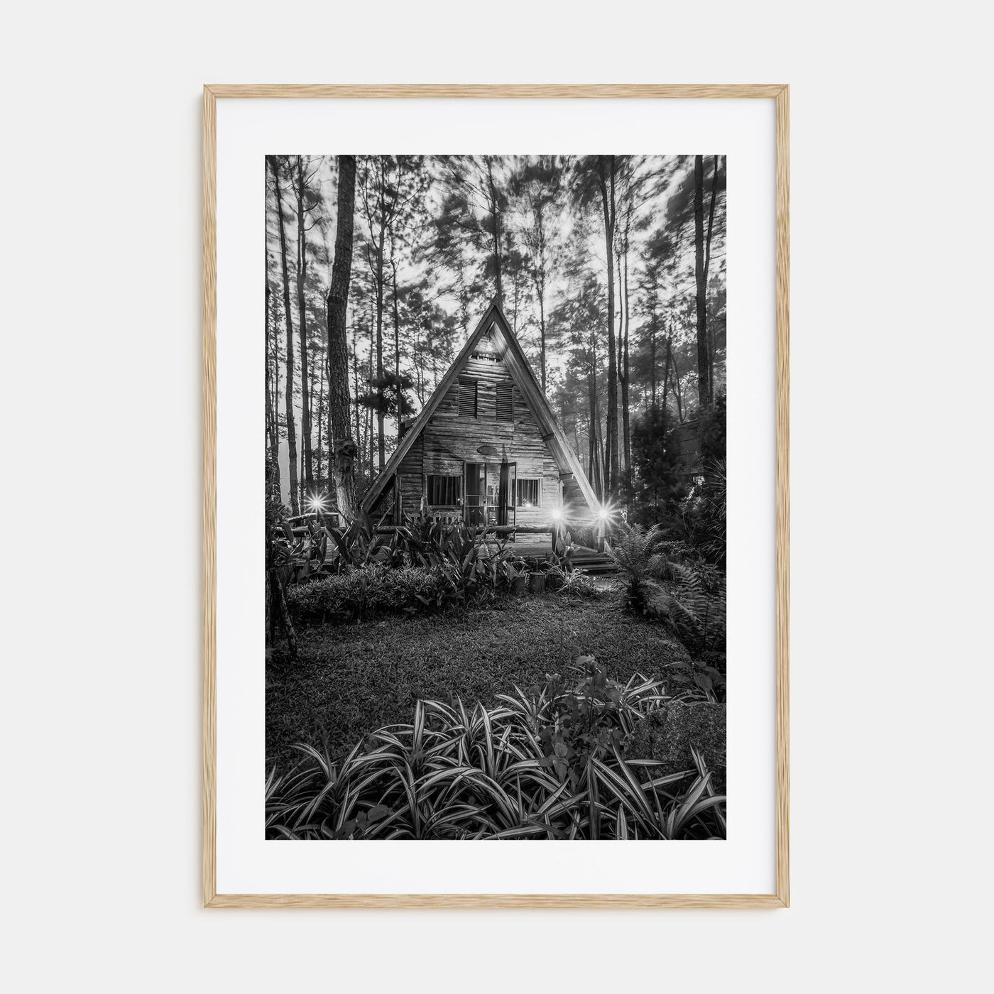 Wooden Cabin Logs Photo B&W No 2 Poster