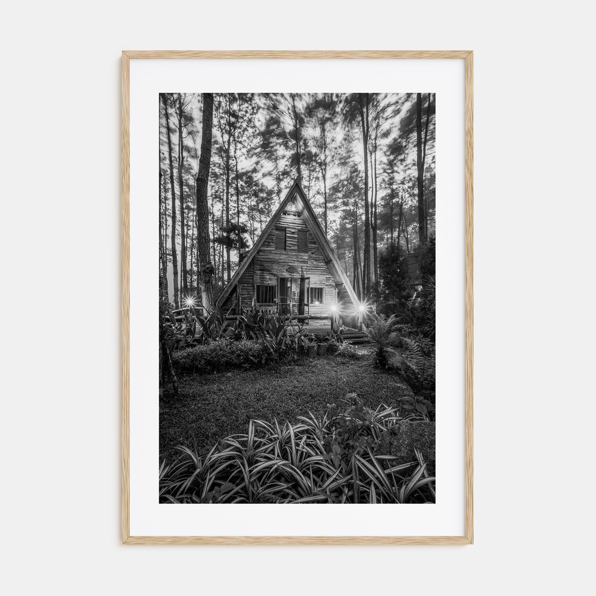 Wooden Cabin Logs Photo B&W No 2 Poster