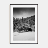 Wooden Cabin Logs Photo B&W No 3 Poster
