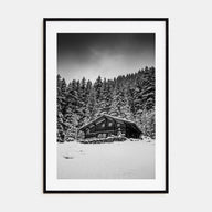 Wooden Cabin Logs Photo B&W No 3 Poster