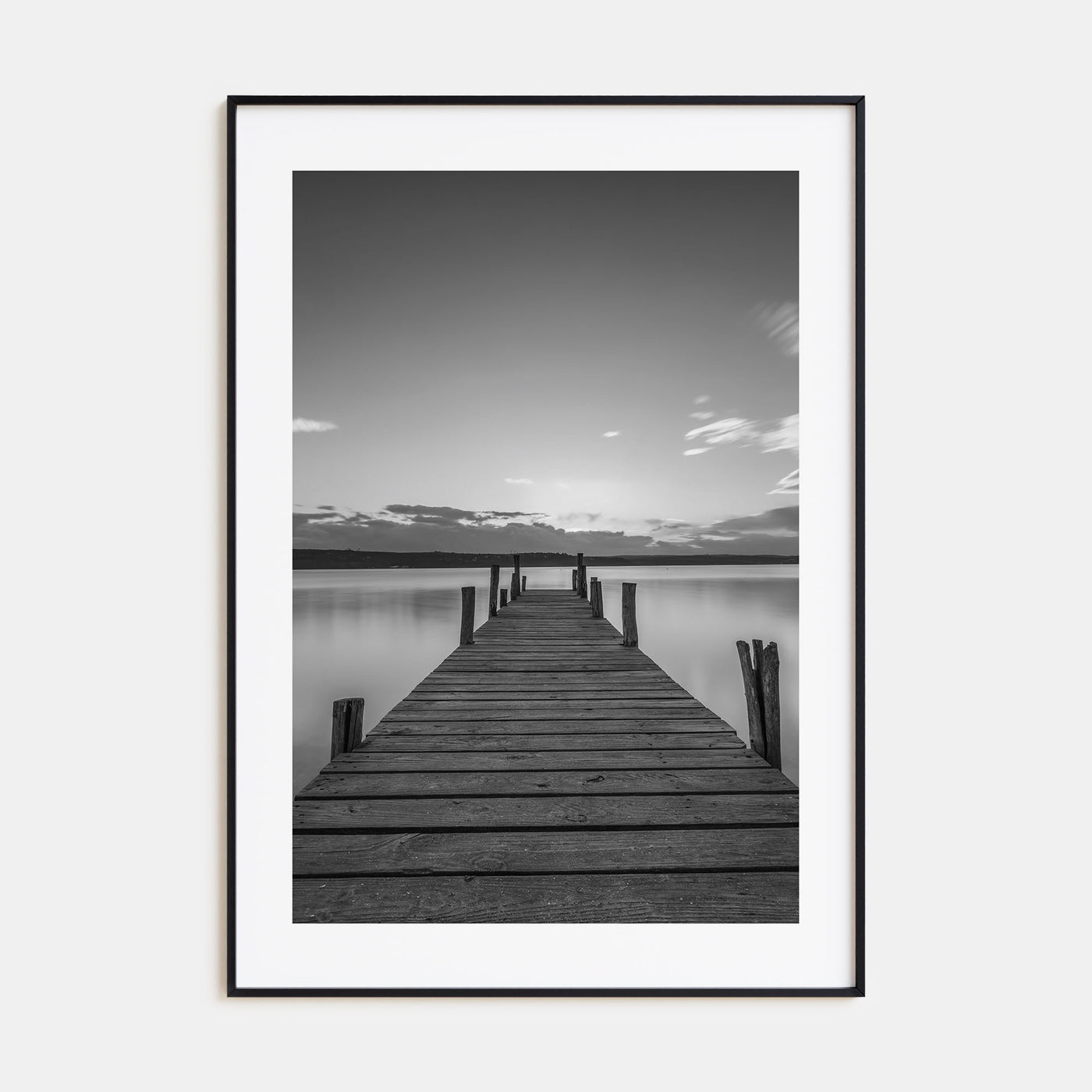 Wooden Dock Photo B&W Poster