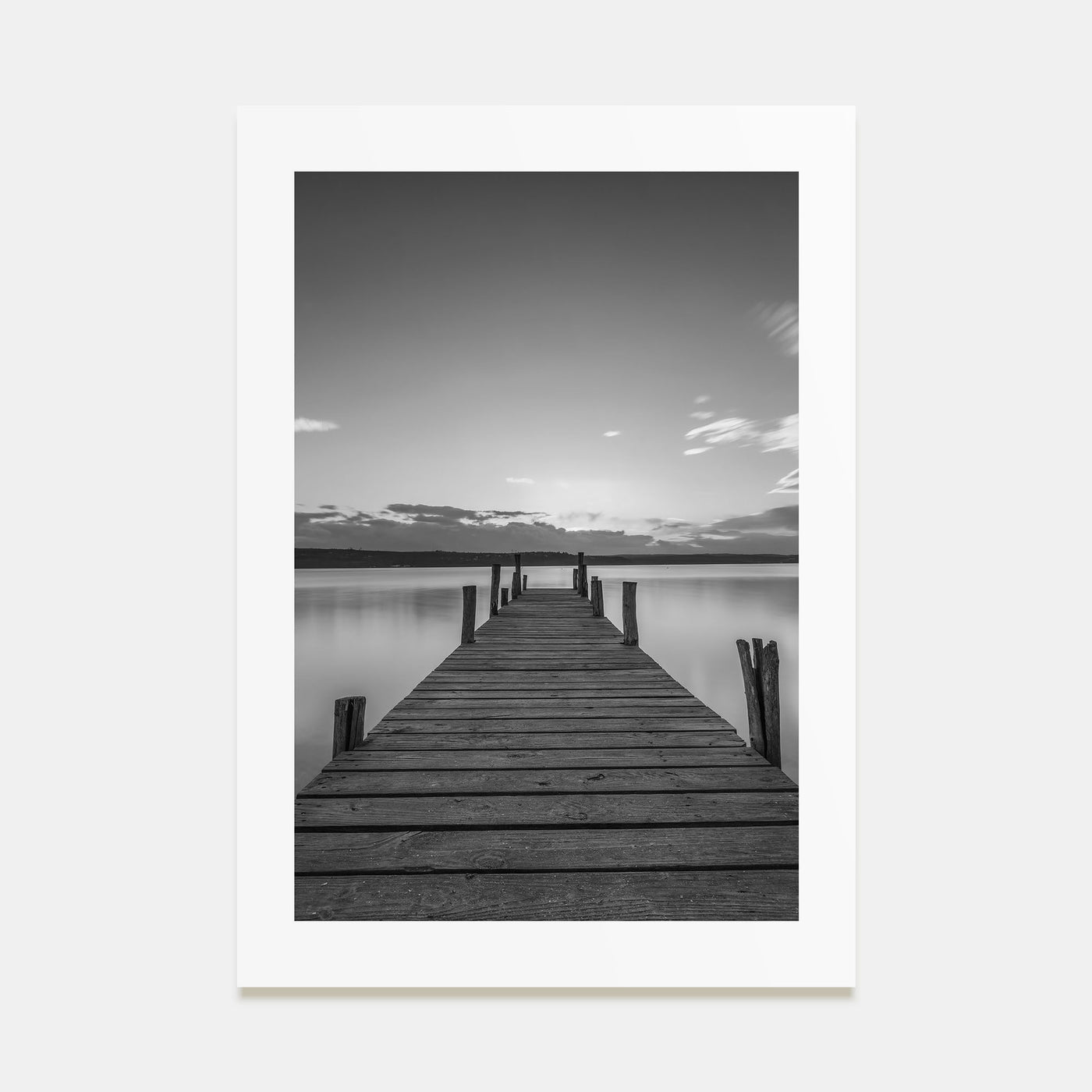 Wooden Dock Photo B&W Poster