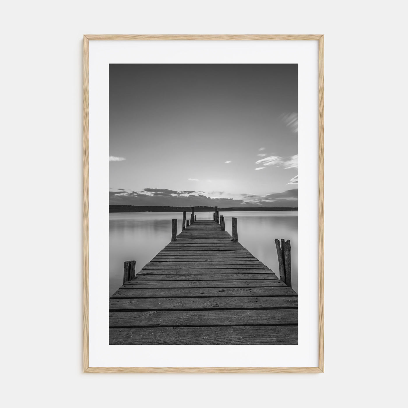 Wooden Dock Photo B&W Poster