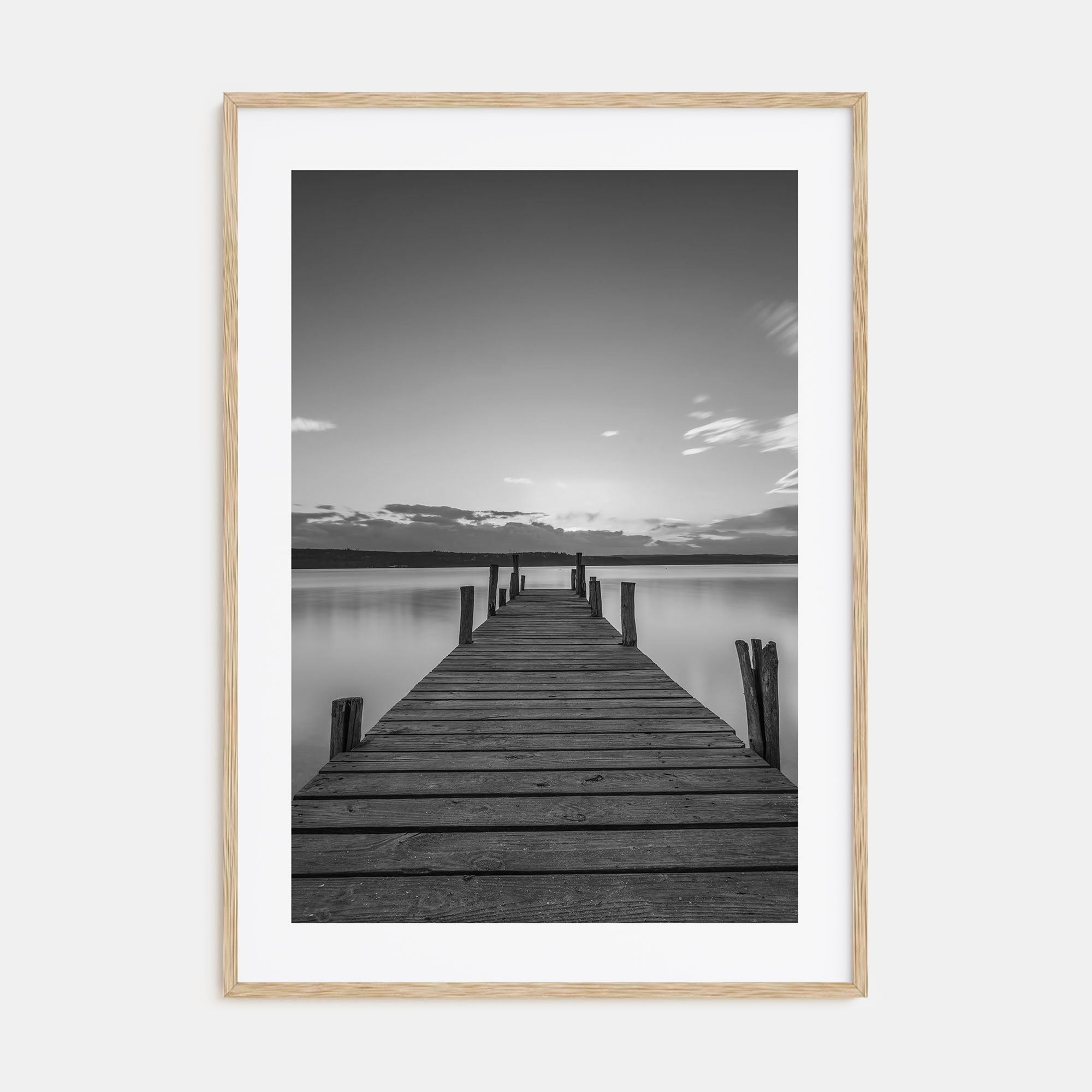 Wooden Dock Photo B&W Poster