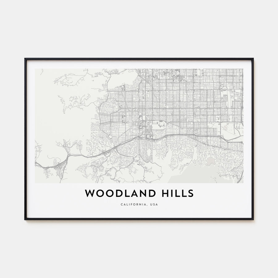 Woodland Hills Map Landscape Poster