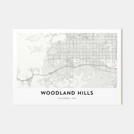 Woodland Hills Map Landscape Poster