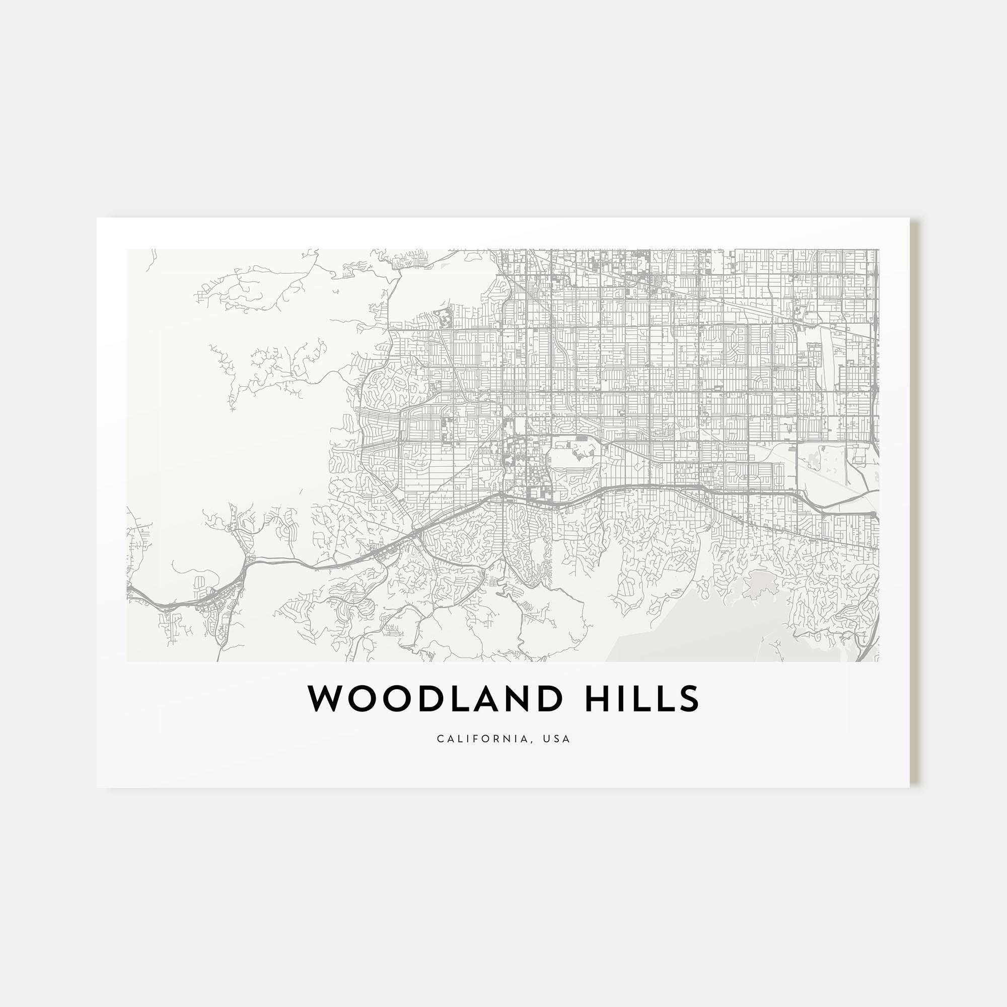 Woodland Hills Map Landscape Poster