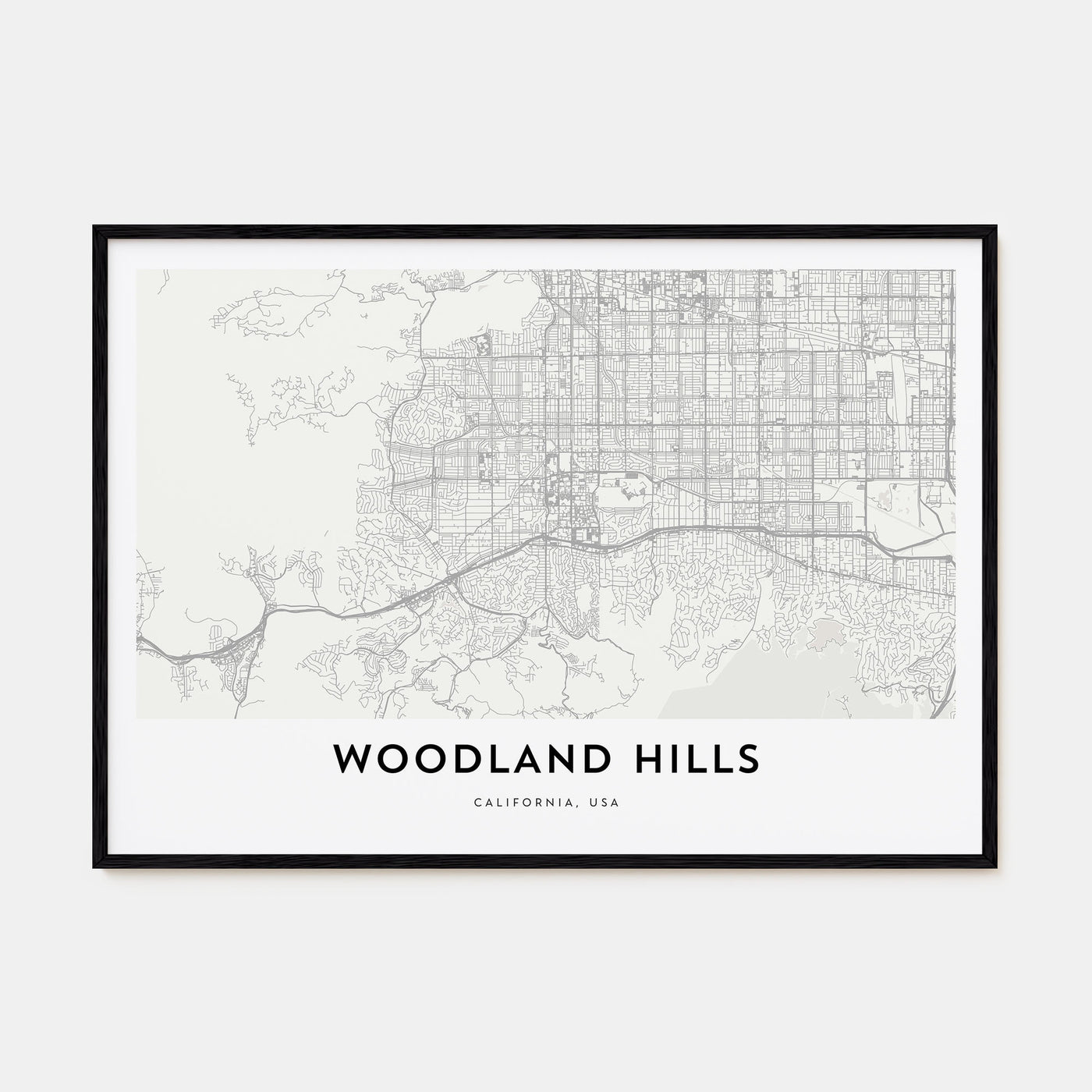 Woodland Hills Map Landscape Poster