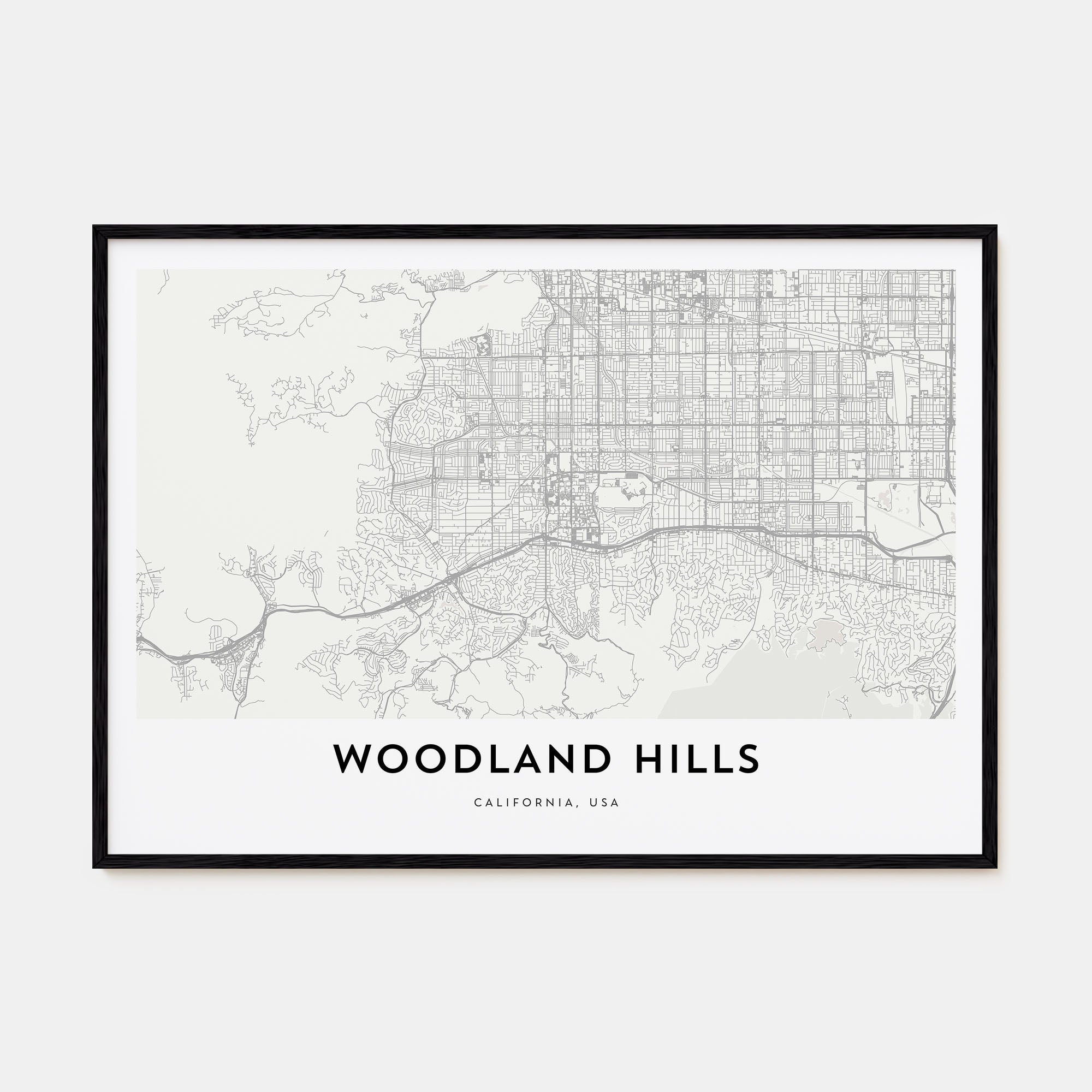 Woodland Hills Map Landscape Poster