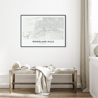 Woodland Hills Map Landscape Poster