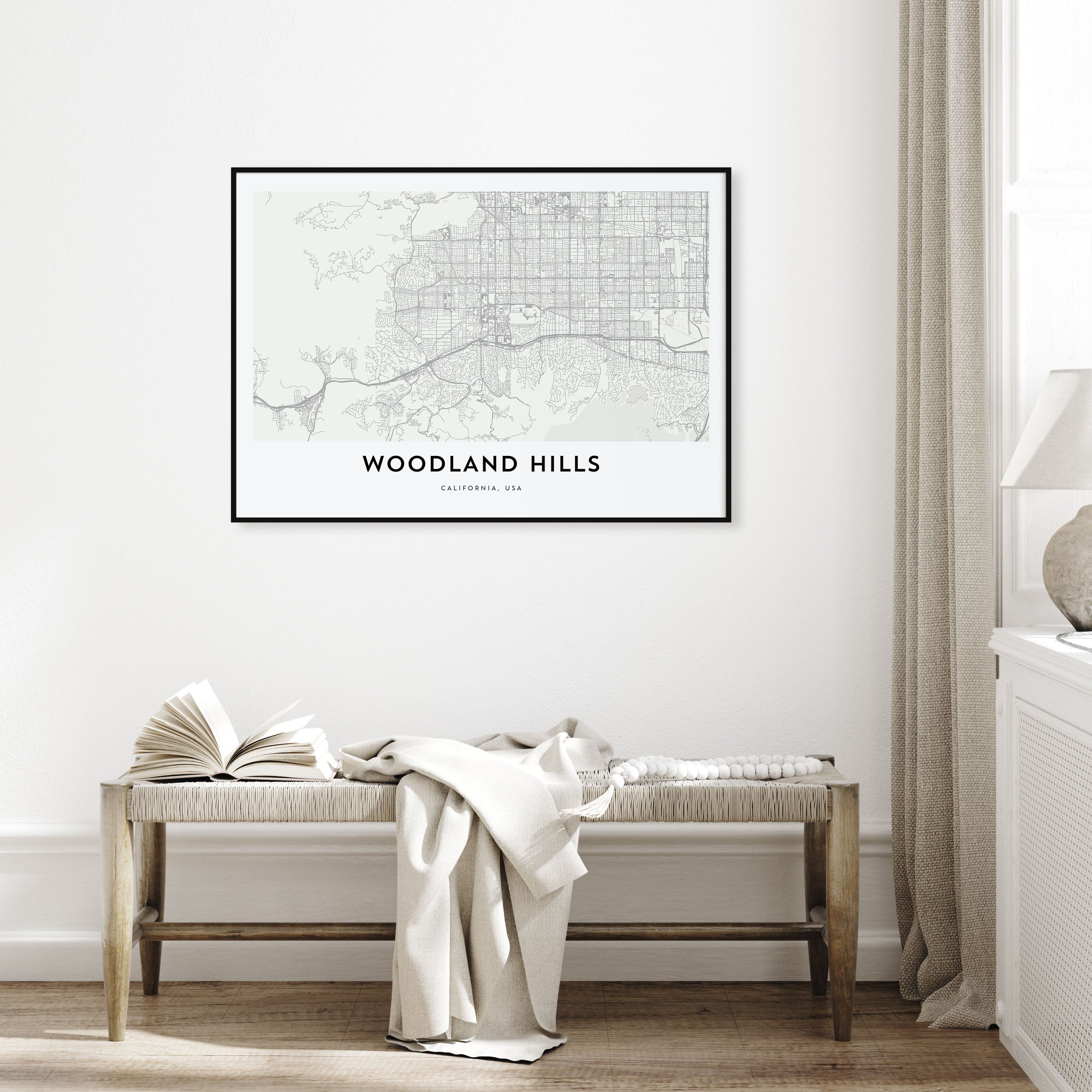 Woodland Hills Map Landscape Poster