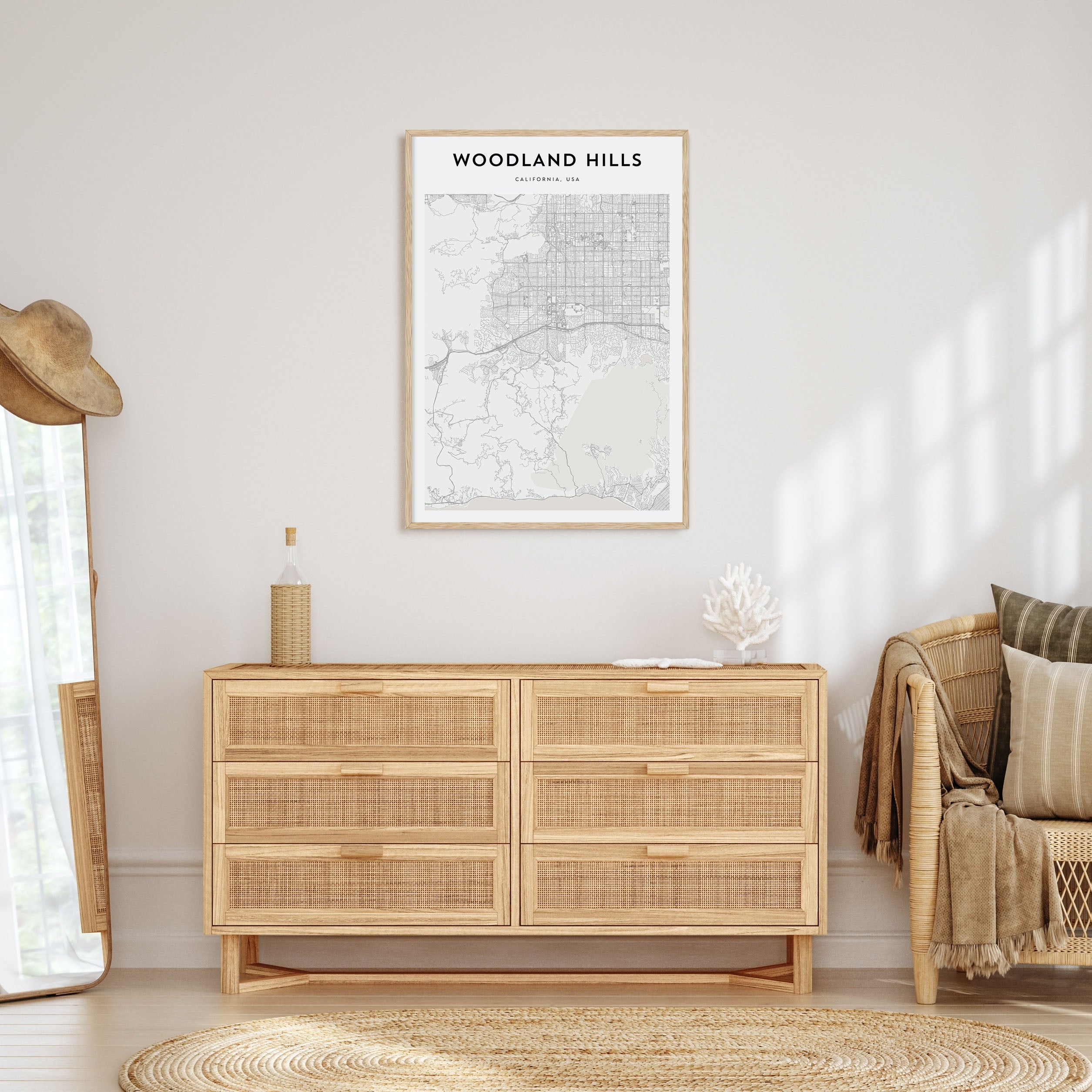 Woodland Hills Map Portrait Poster