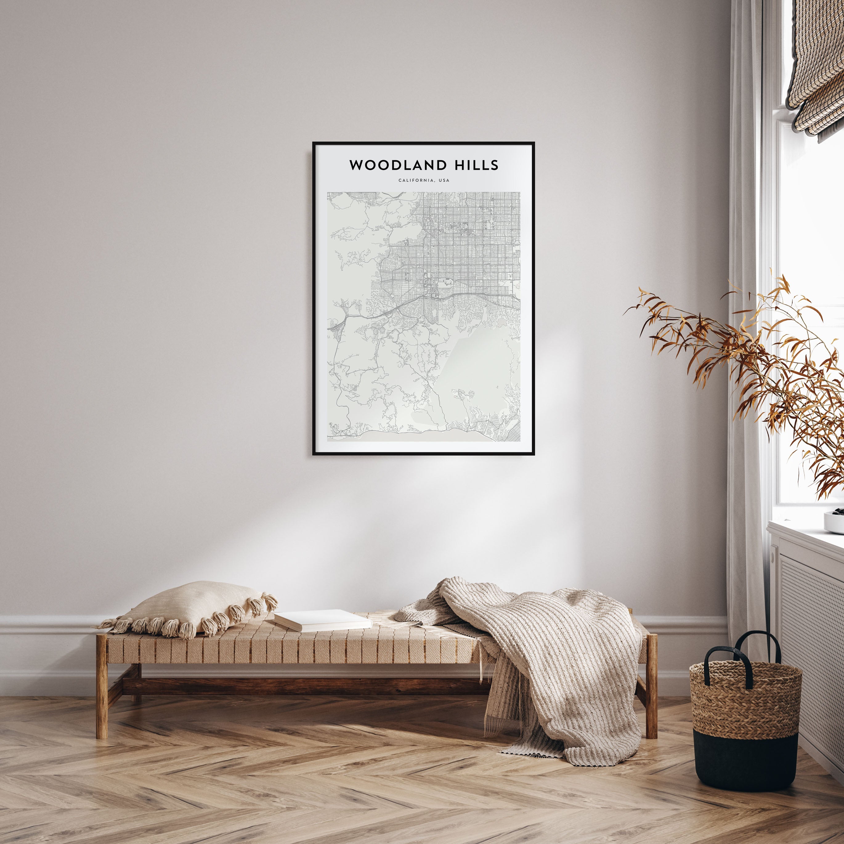 Woodland Hills Map Portrait Poster