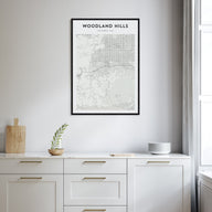 Woodland Hills Map Portrait Poster