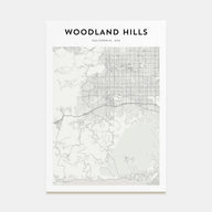 Woodland Hills Map Portrait Poster