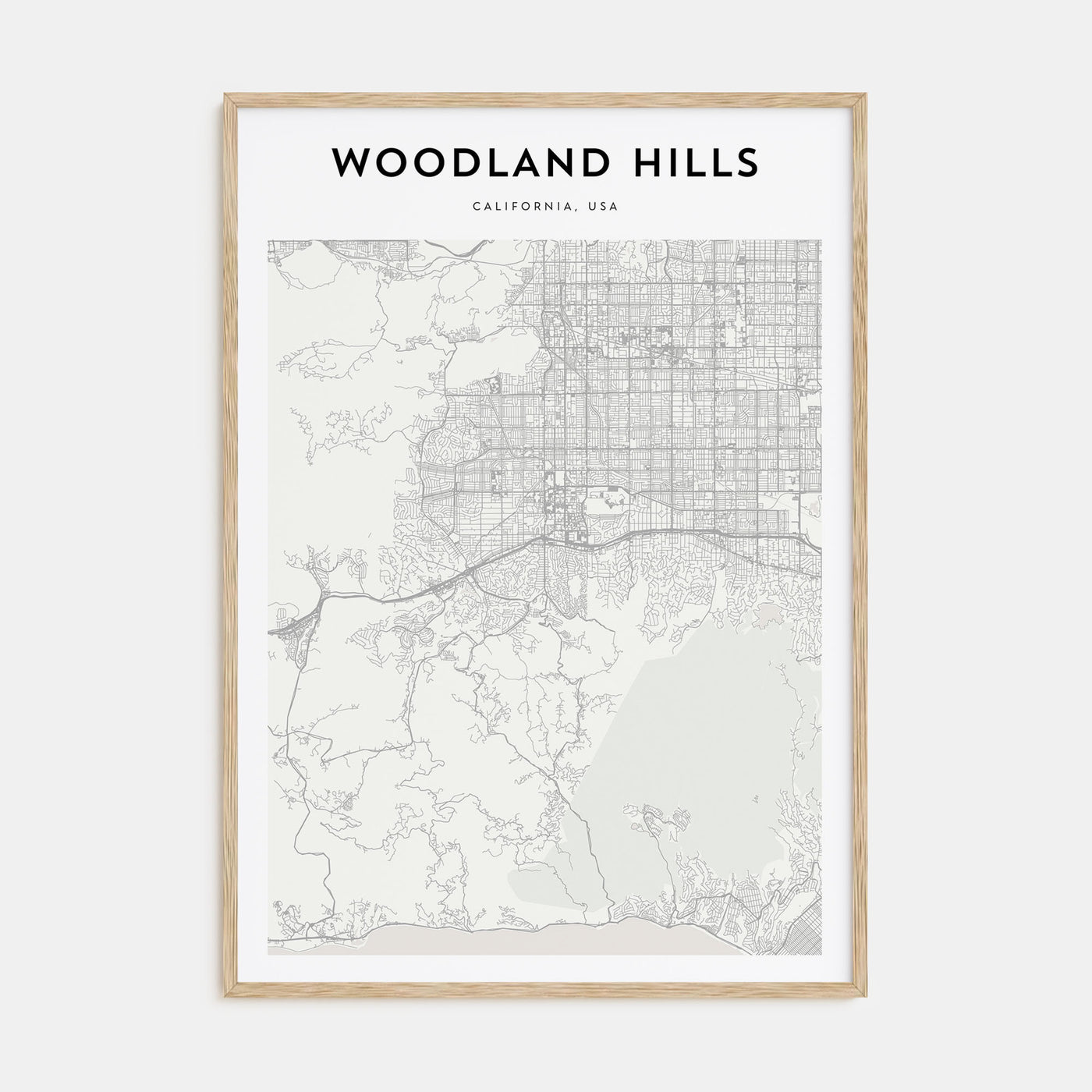 Woodland Hills Map Portrait Poster