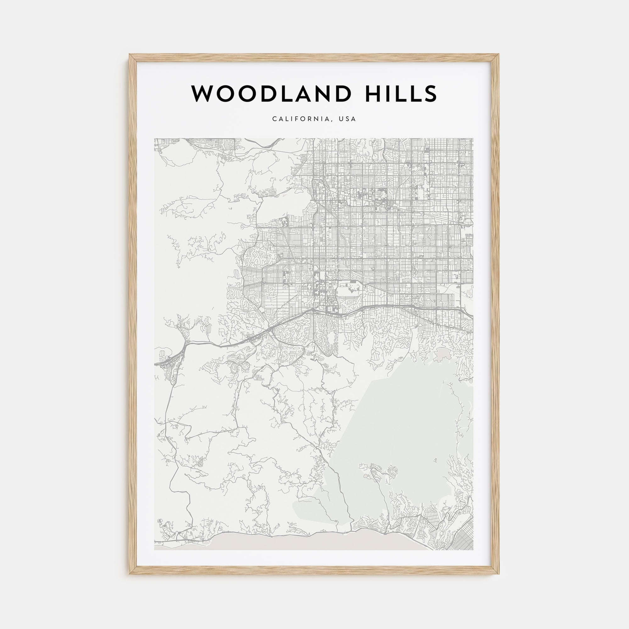 Woodland Hills Map Portrait Poster