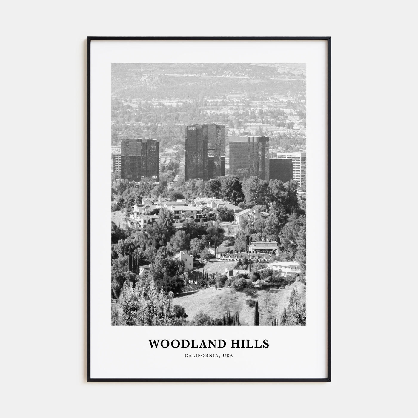 Woodland Hills Portrait B&W Poster